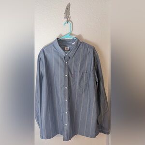 Levi's Men's Gray Pinstripe Button Down Shirt